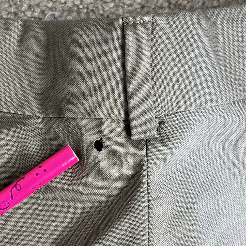 VTG Lands' End Year‎ Rounder Wool Trousers 44X28 Dark Khaki Mexico NWT DEFECTIVE - Picture 4 of 11
